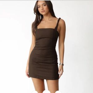 NWT Beautiful Brown Linen Dress